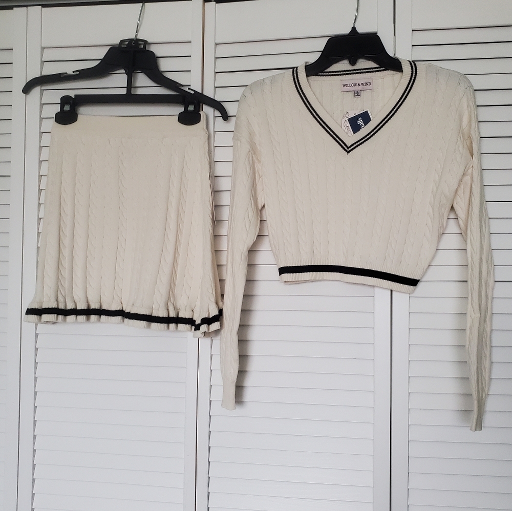 🍋 Willow & Wind Cream Sweater And Skirt Set